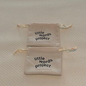 Little Words Project White Jewelry Drawstring Pouch Bags